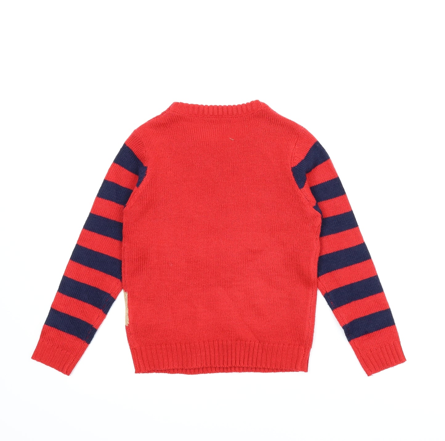 Boys Boys Red Animal Print  Pullover Jumper Size 7-8 Years  - Christmas