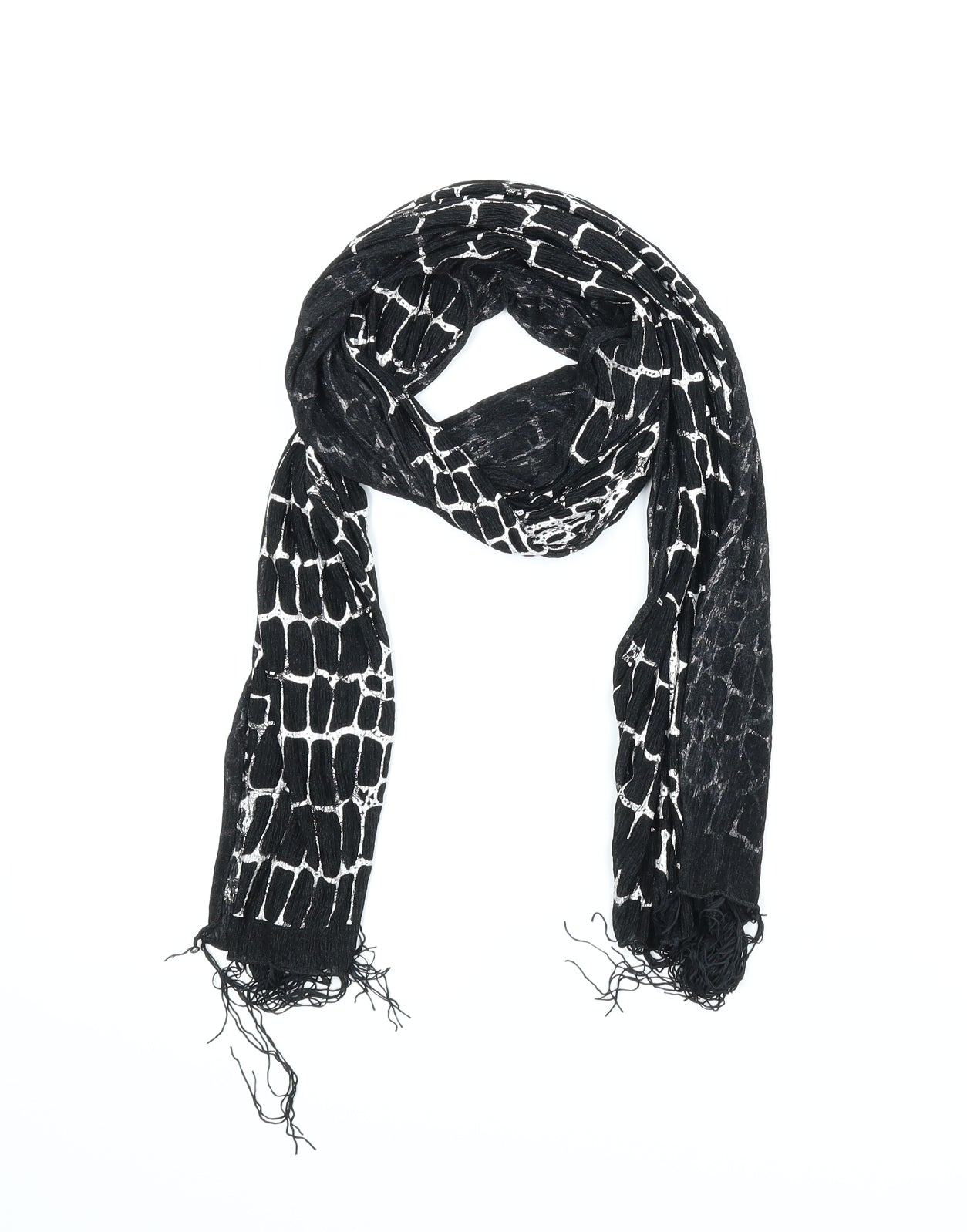 Preworn Womens Silver Animal Print   Scarf