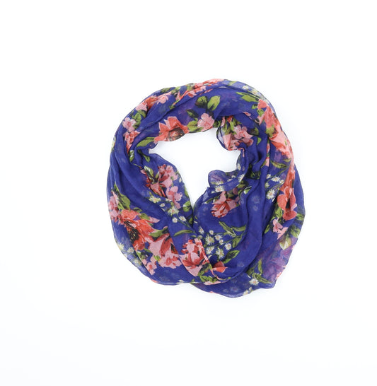 Front view of Preworn women’s blue floral scarf