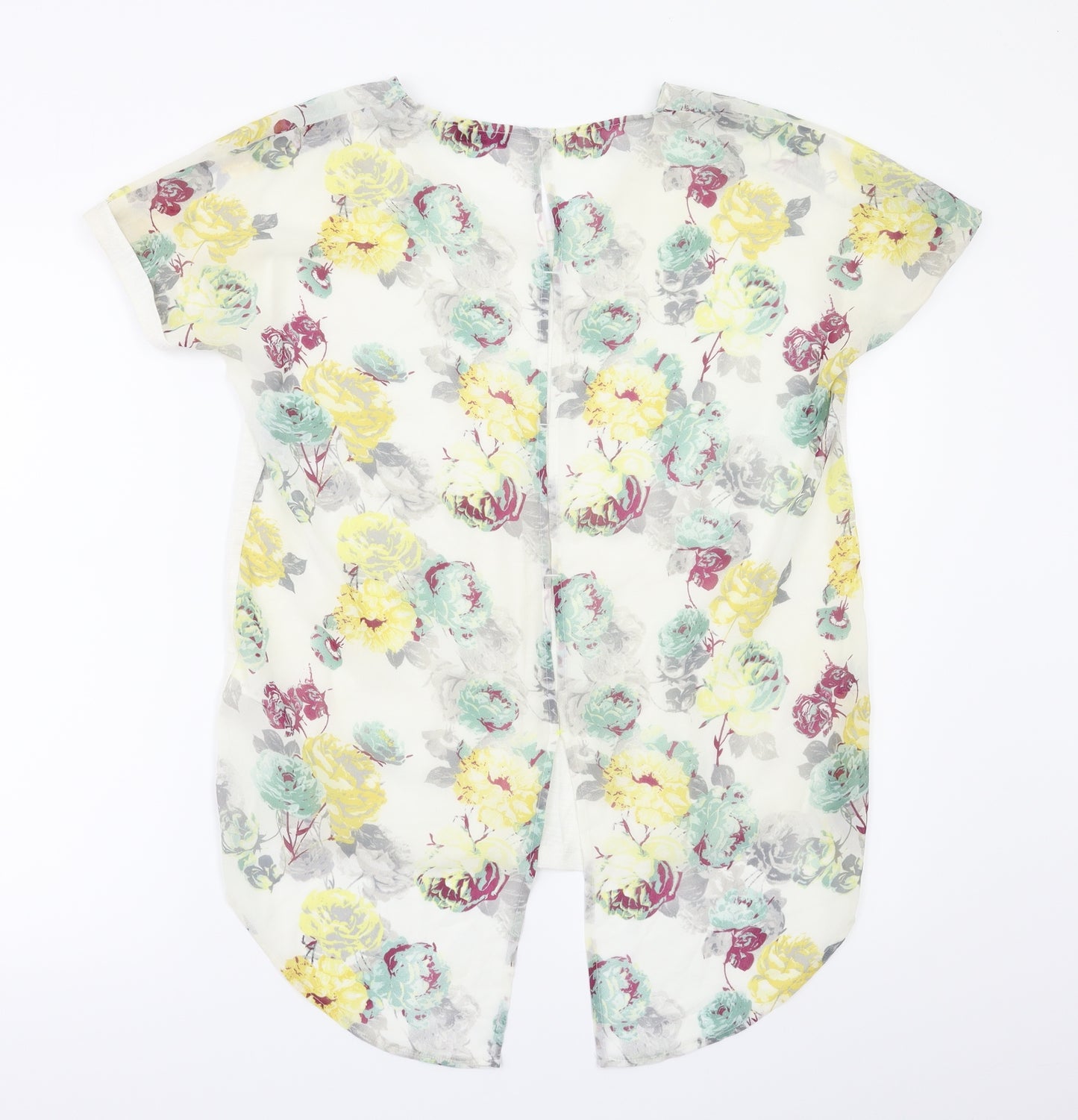 Next  Womens White Floral  Basic T-Shirt Size 10