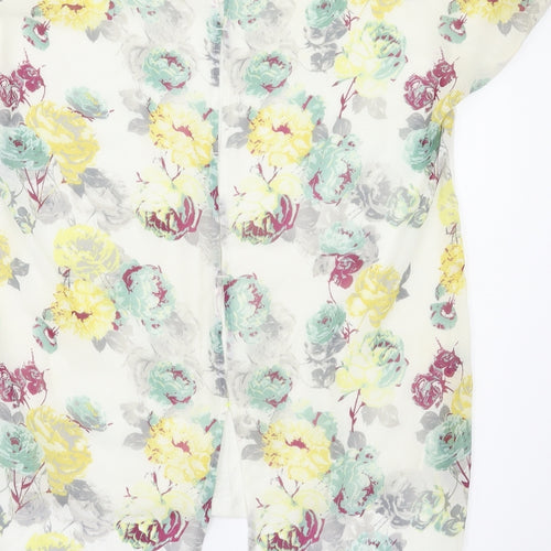Next  Womens White Floral  Basic T-Shirt Size 10