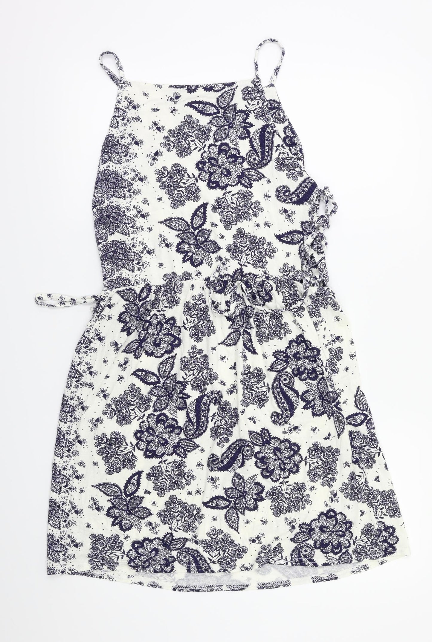 Boohoo Womens Blue Floral  Fit & Flare  Size 16