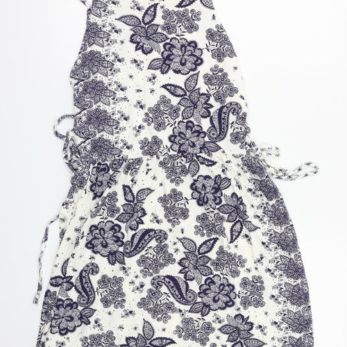 Boohoo Womens Blue Floral  Fit & Flare  Size 16