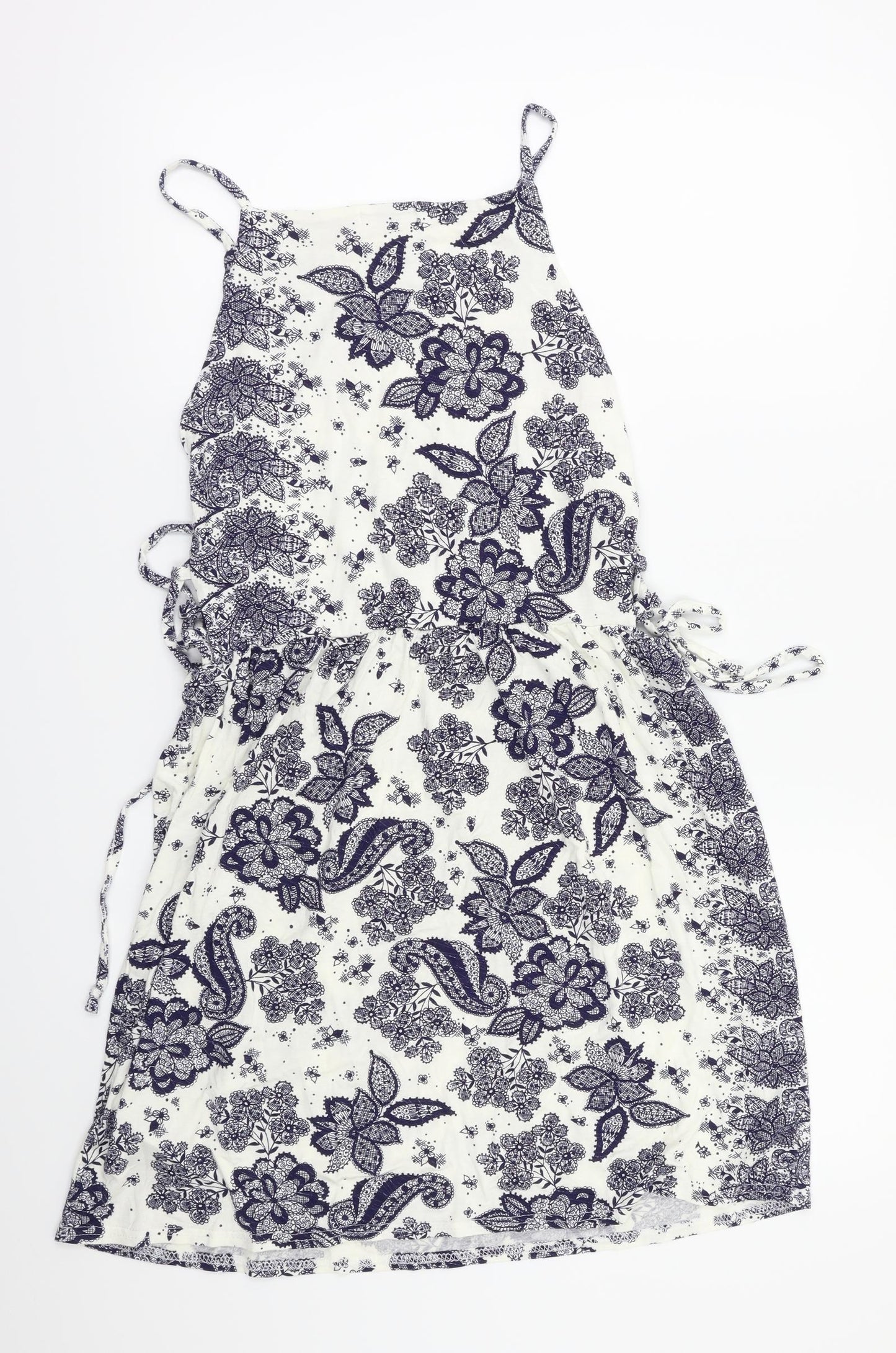 Boohoo Womens Blue Floral  Fit & Flare  Size 16