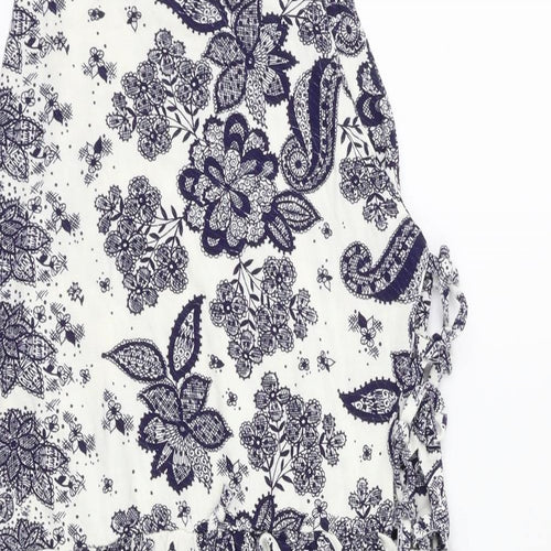 Boohoo Womens Blue Floral  Fit & Flare  Size 16