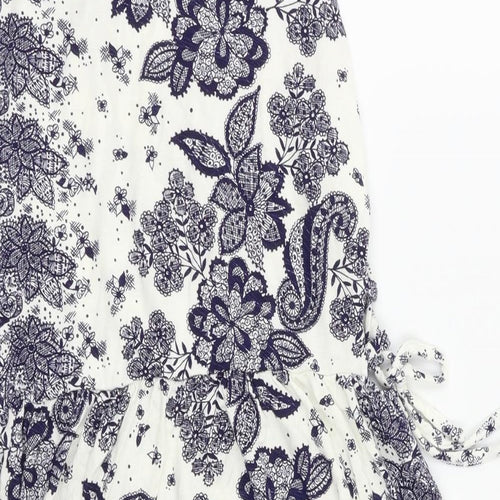Boohoo Womens Blue Floral  Fit & Flare  Size 16