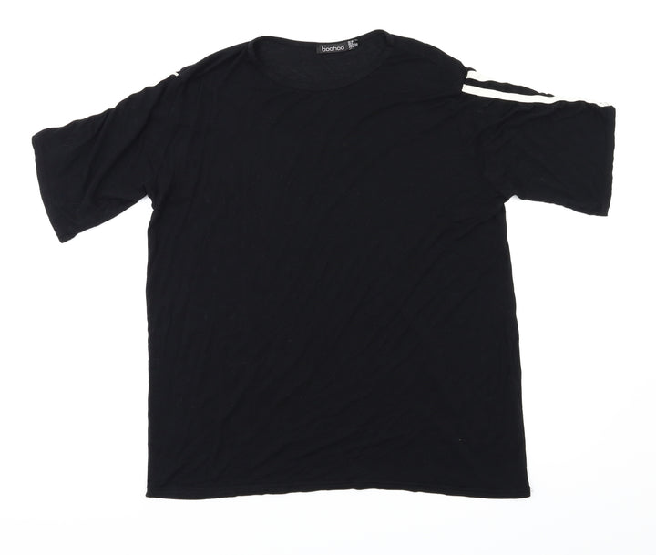 Boohoo Womens Black Basic T-Shirt Size 10
