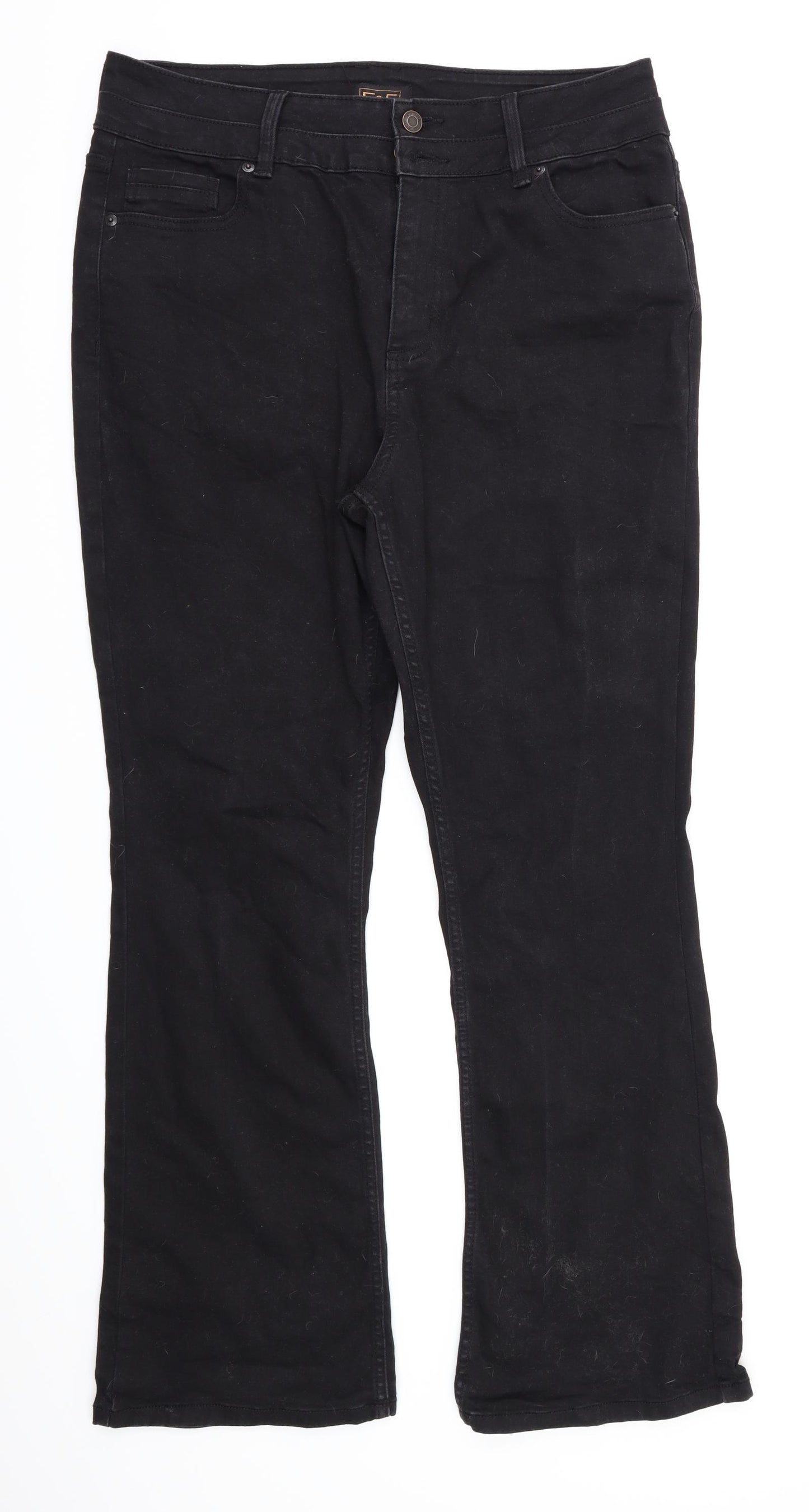 F&F Womens Black   Flared Jeans Size 16 L30 in