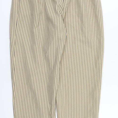 Primark Womens Beige Striped  Trousers  Size 6 L26 in
