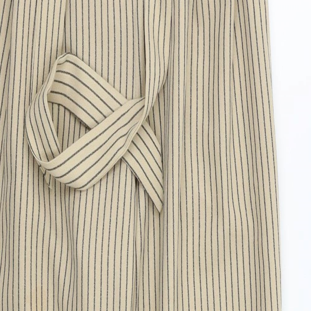 Primark Womens Beige Striped  Trousers  Size 6 L26 in