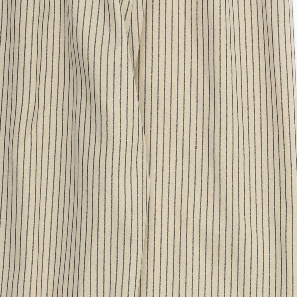 Primark Womens Beige Striped  Trousers  Size 6 L26 in
