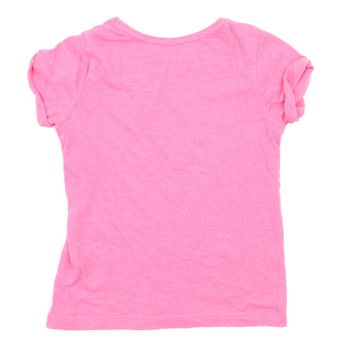 Primark Girls Pink Animal Print  Basic T-Shirt Size 7-8 Years