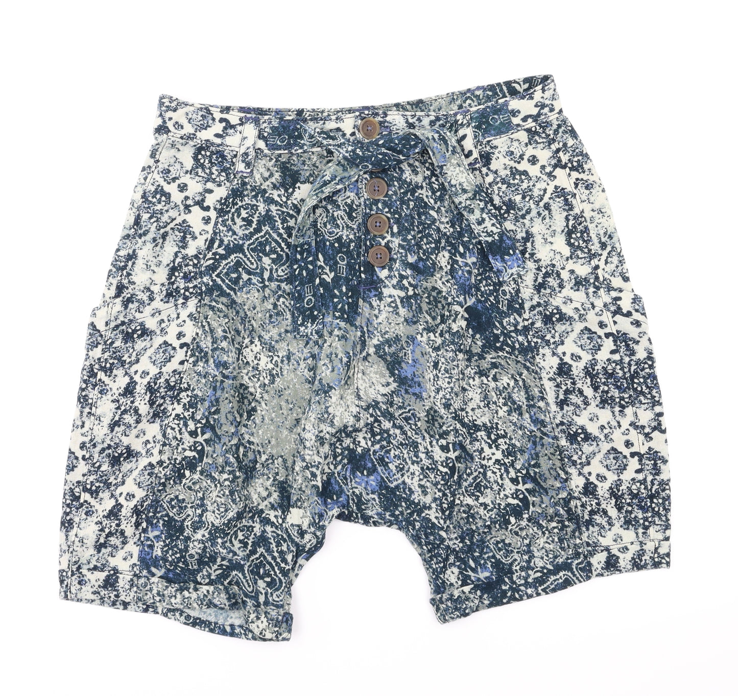 Five people Womens Blue Floral  Paperbag Shorts Size 4