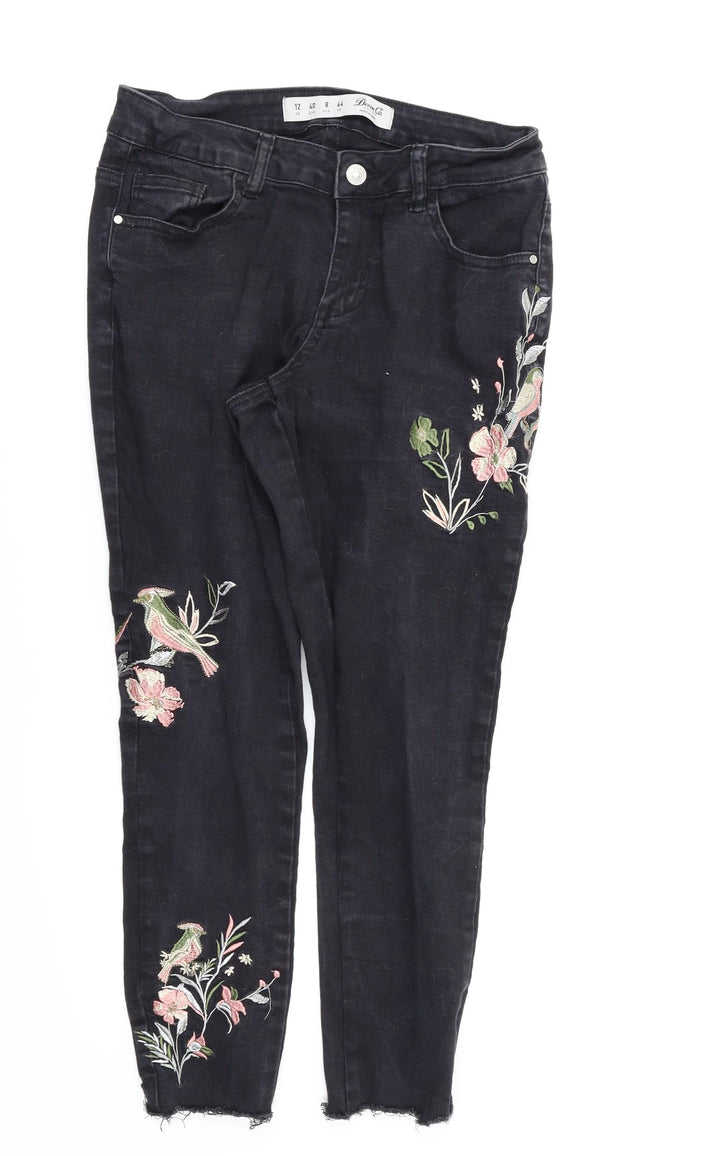 denim&co Womens Black Skinny Jeans Size 12 L24 in
