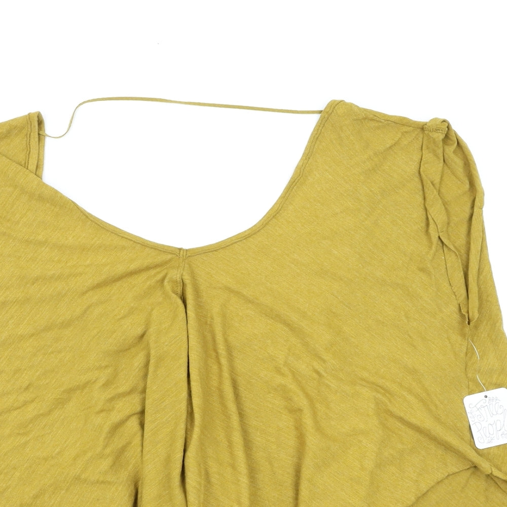 We The Free Womens Yellow   Basic T-Shirt Size XS