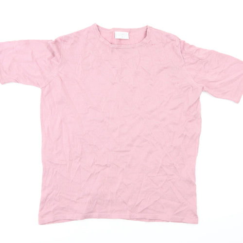 Cotsworld Womens Pink Houndstooth  Basic T-Shirt Size M