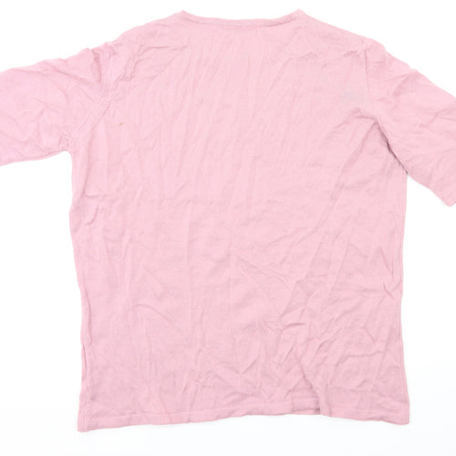 Cotsworld Womens Pink Houndstooth  Basic T-Shirt Size M