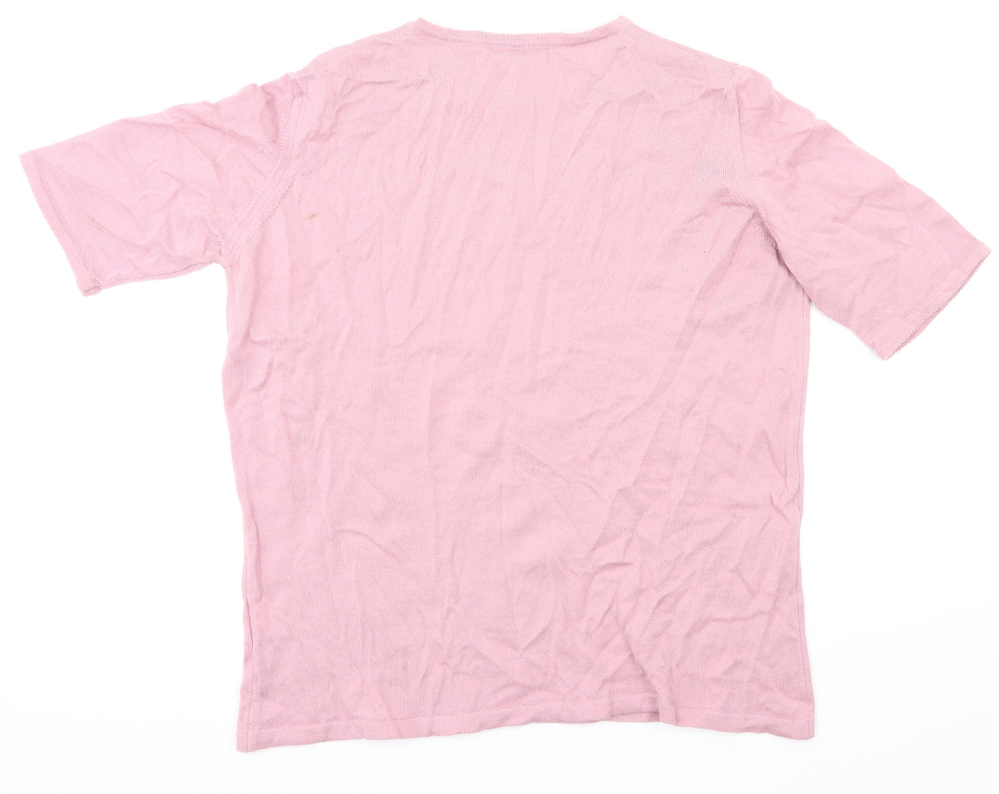 Cotsworld Womens Pink Houndstooth  Basic T-Shirt Size M