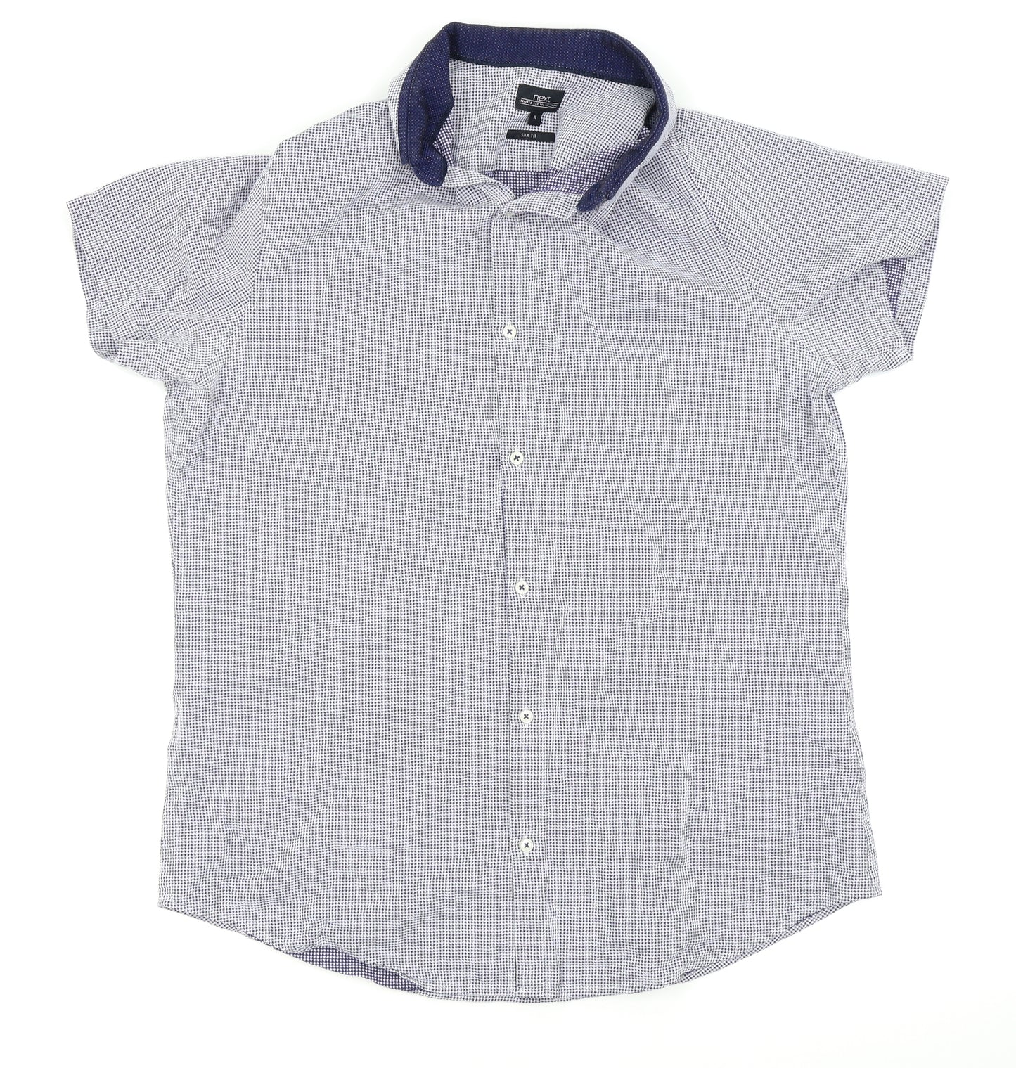NEXT Mens Blue Houndstooth   Button-Up Size XL