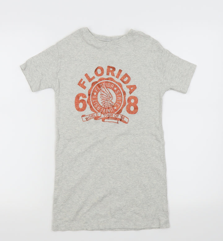 NEXT Girls Grey   Basic T-Shirt Size 7 Years