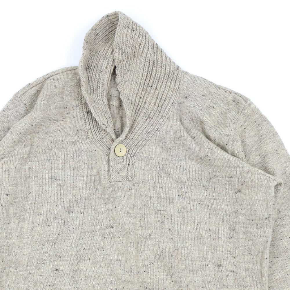 British Wool Mens Beige   Pullover Jumper Size 3XL