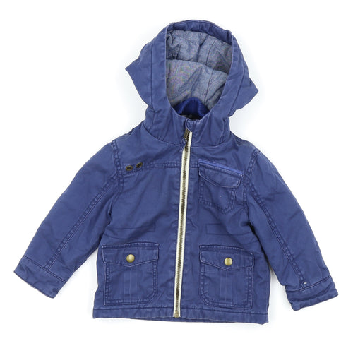 Asda George Boys Blue   Basic Coat Coat Size 9-12 Months