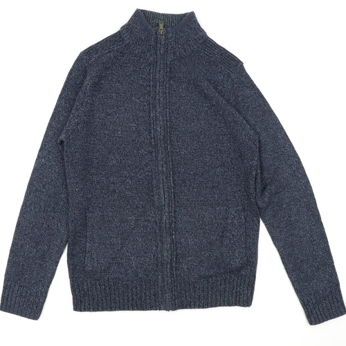 M&S Mens Blue   Full Zip Jumper Size S