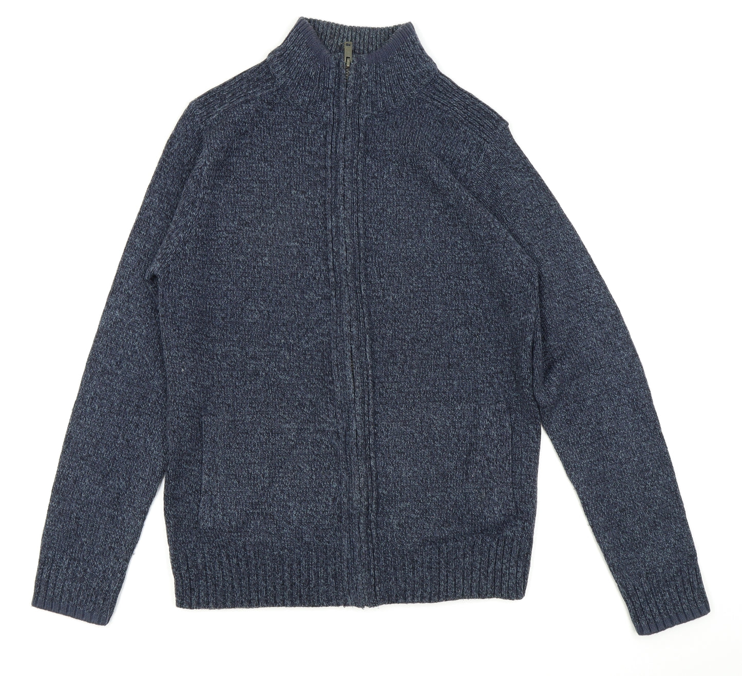 M&S Mens Blue   Full Zip Jumper Size S