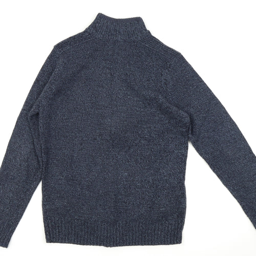 M&S Mens Blue   Full Zip Jumper Size S