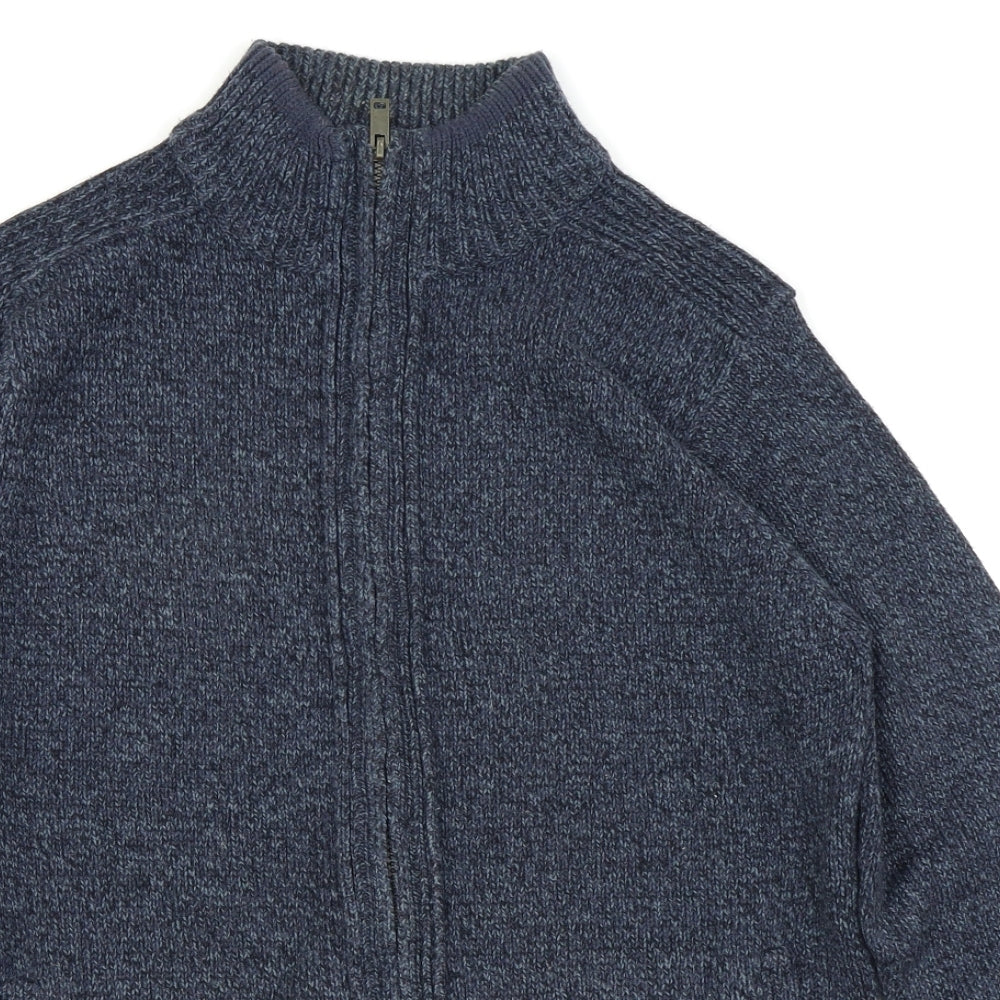 M&S Mens Blue   Full Zip Jumper Size S