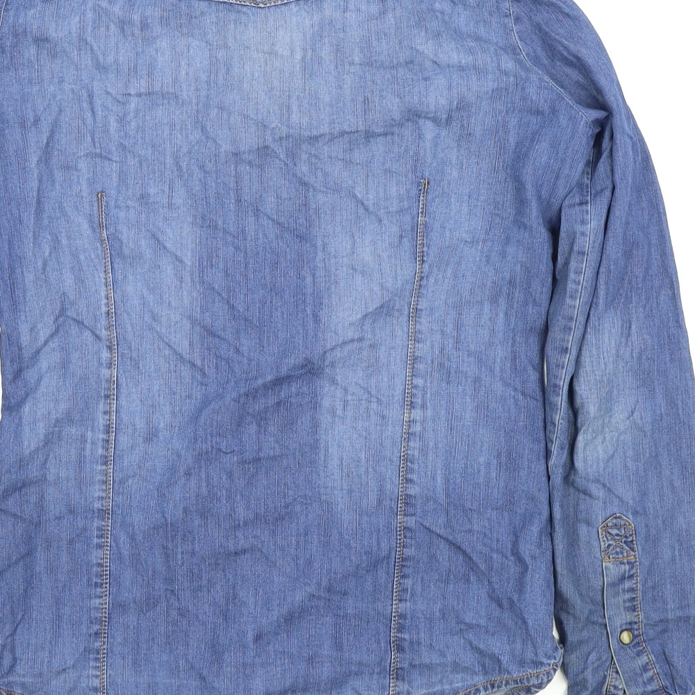 NEXT Womens Blue   Basic Button-Up Size 8