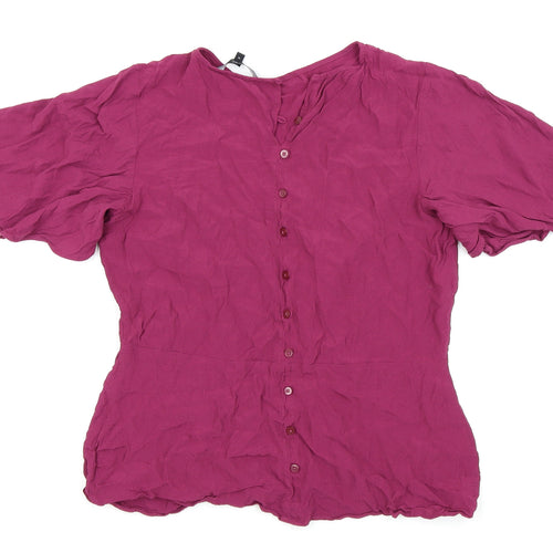NEXT Womens Purple   Basic Button-Up Size 14