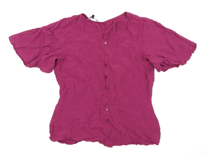 NEXT Womens Purple   Basic Button-Up Size 14