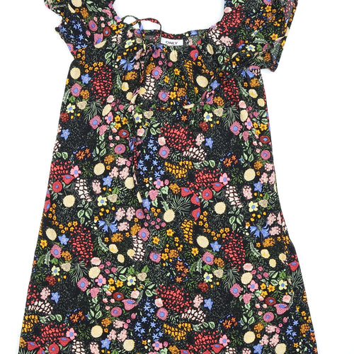 Only Womens Black Floral  Fit & Flare  Size 6