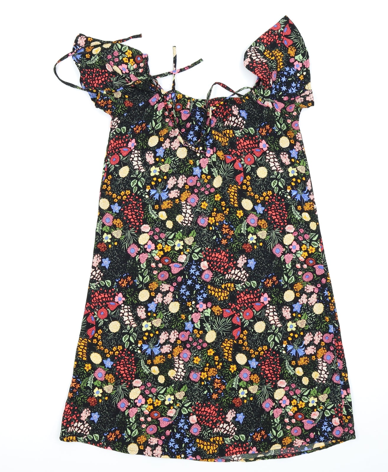 Only Womens Black Floral  Fit & Flare  Size 6