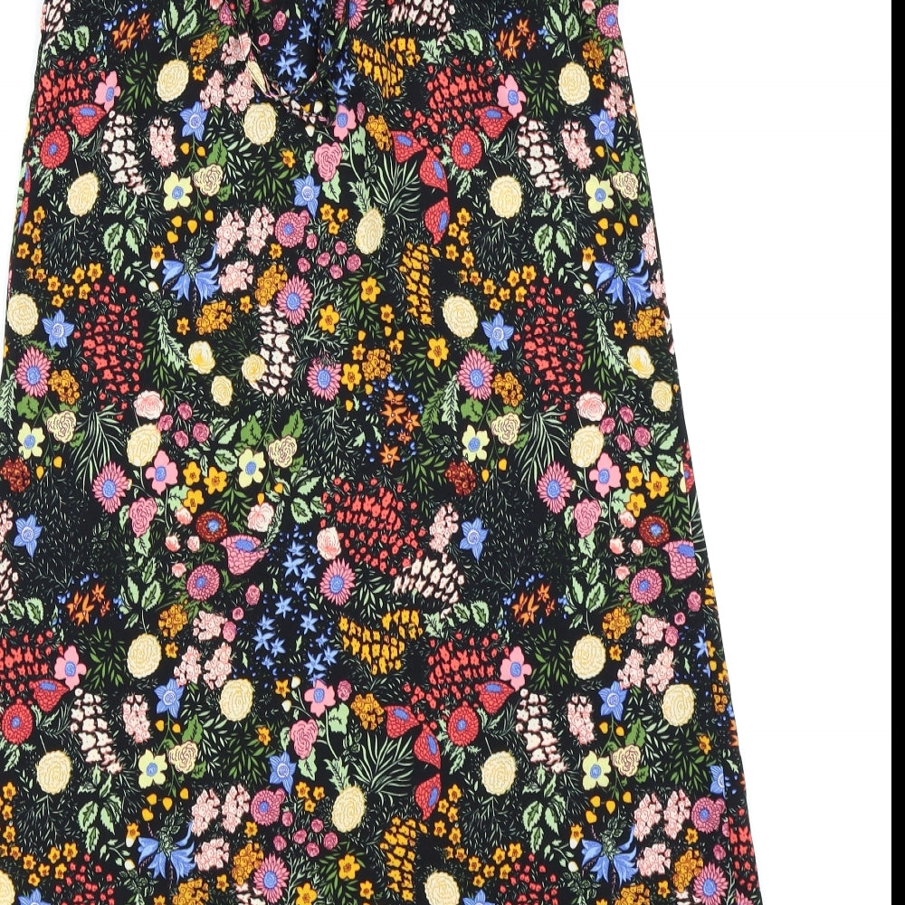 Only Womens Black Floral  Fit & Flare  Size 6