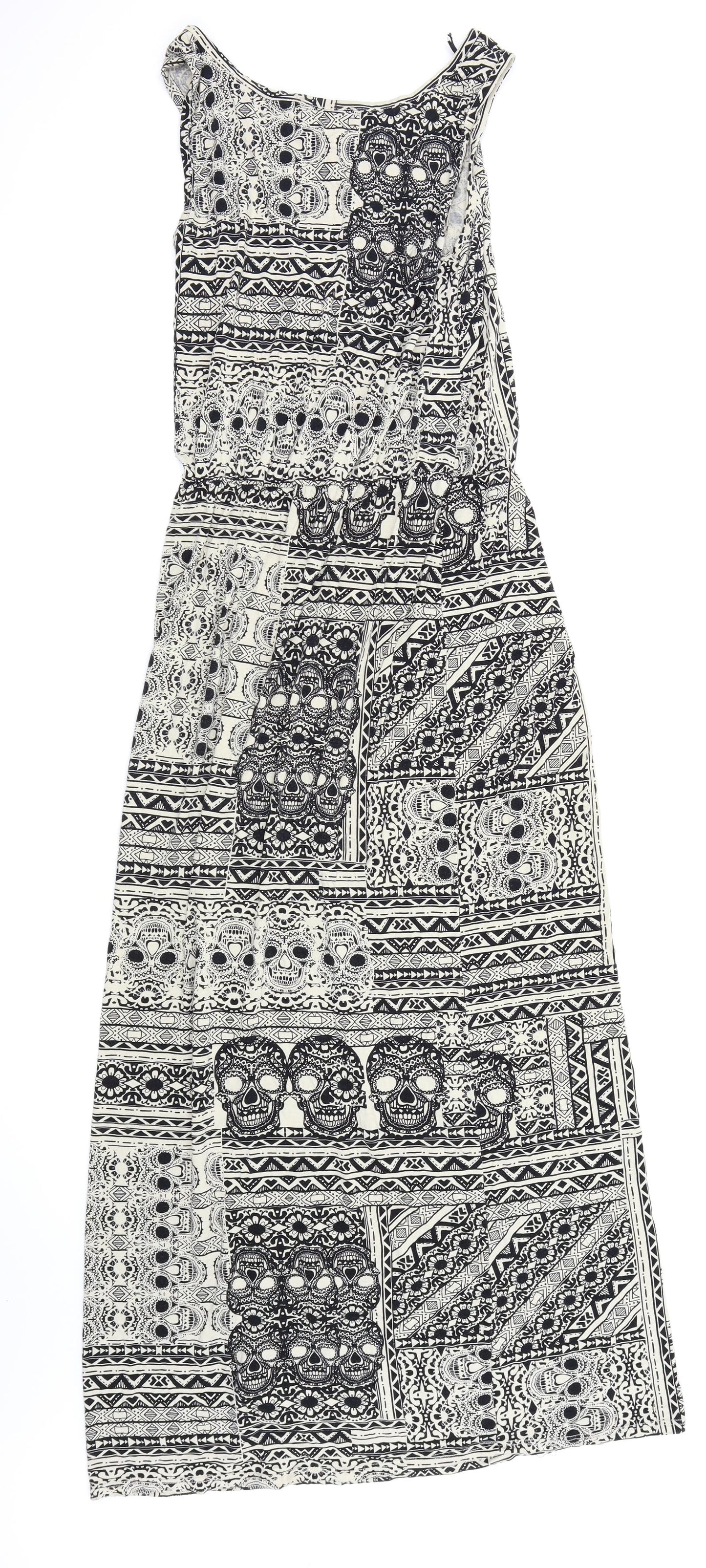 Asda George Womens White Geometric  Fit & Flare  Size 12