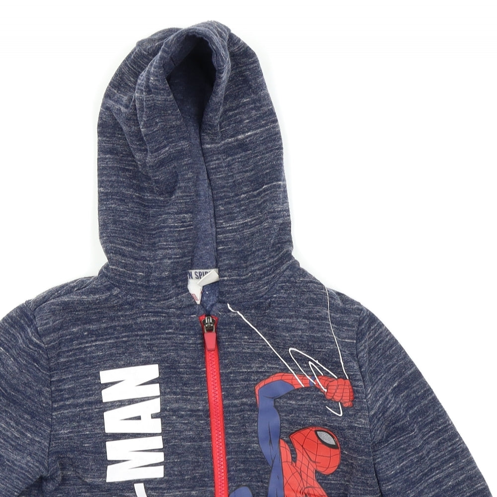 Marvel Boys Blue   Full Zip Jumper Size 5-6 Years  - Spier Man