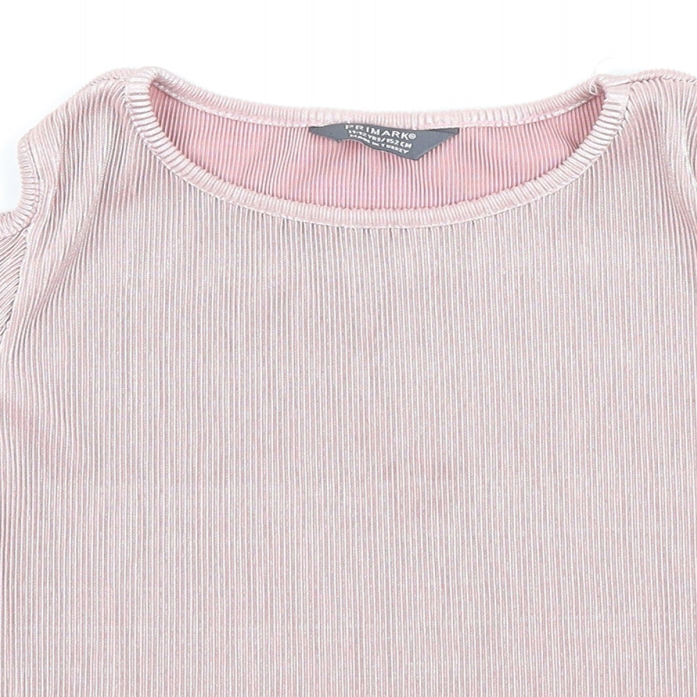 Primark Girls Pink   Basic T-Shirt Size 11-12 Years