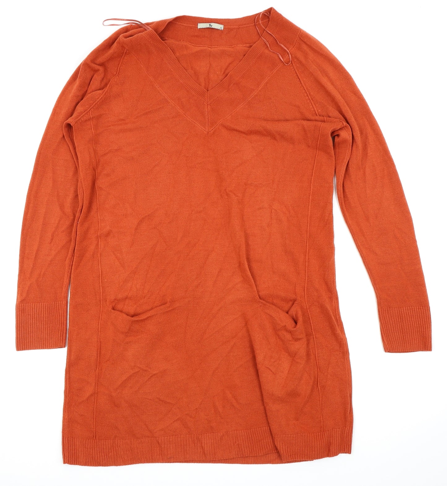TU Womens Orange   Pullover Jumper Size 16