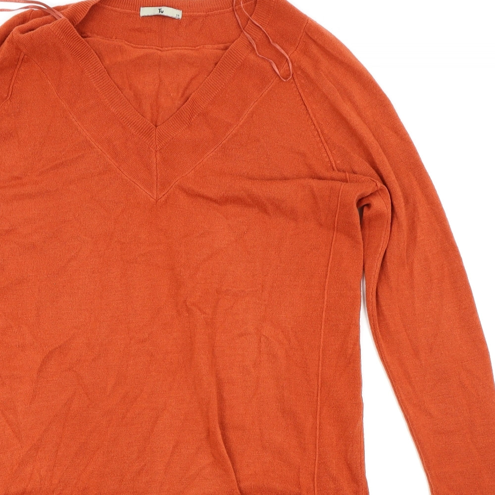 TU Womens Orange   Pullover Jumper Size 16