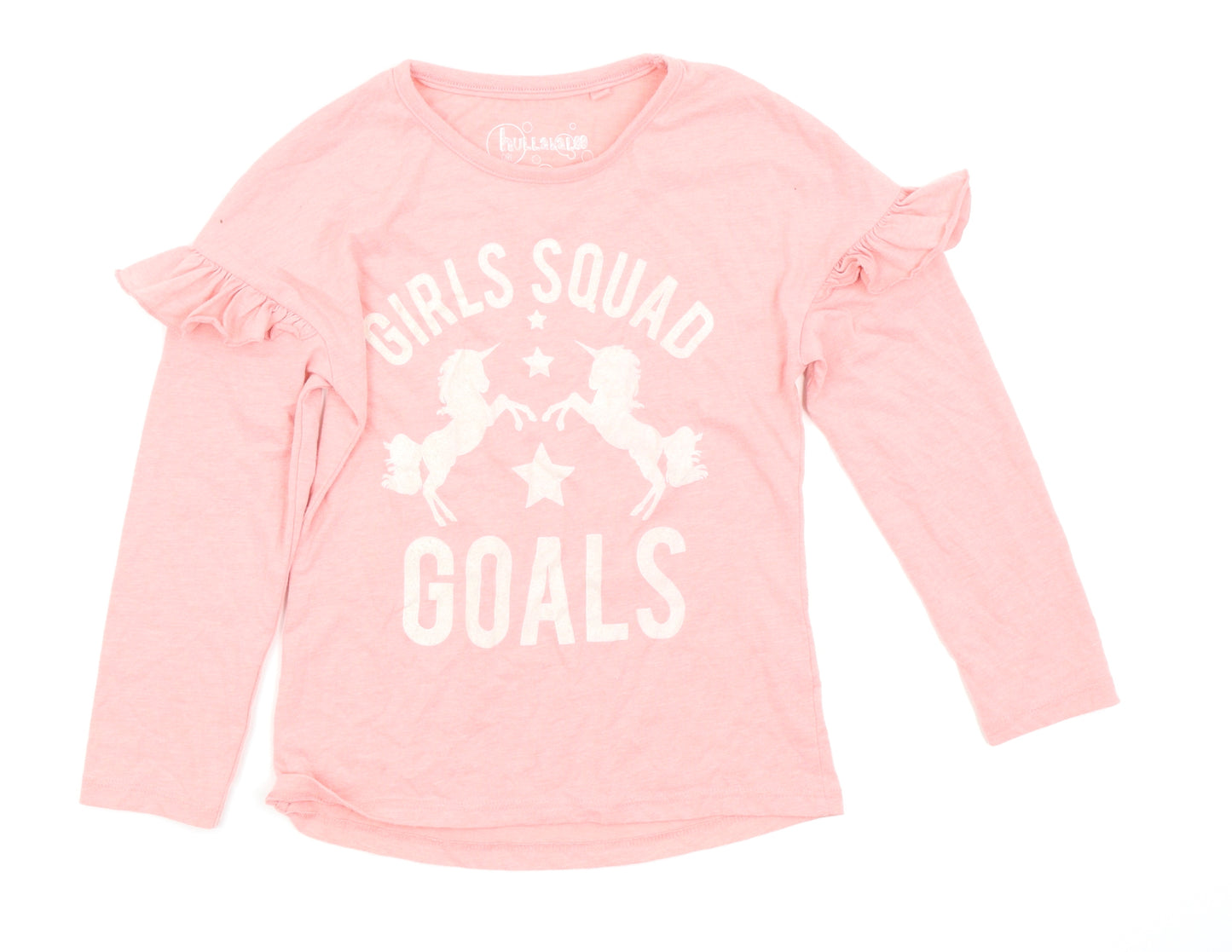 hulabaloo Girls Pink Houndstooth  Basic T-Shirt Size 7-8 Years