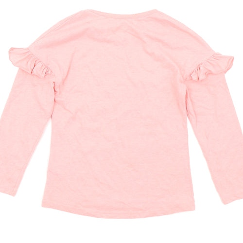 hulabaloo Girls Pink Houndstooth  Basic T-Shirt Size 7-8 Years