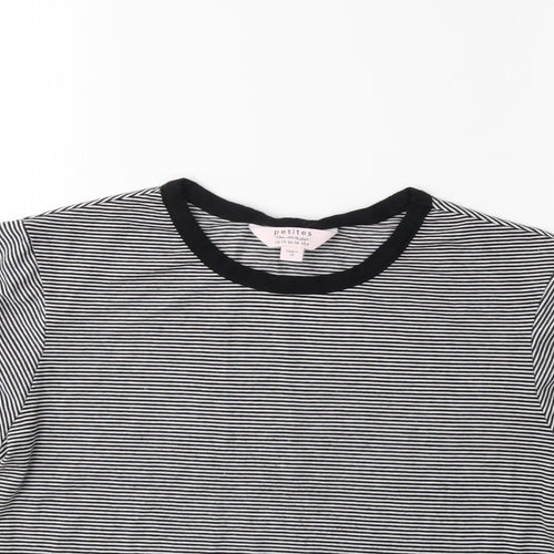 Miss Selfridge Womens Black Striped  Basic T-Shirt Size 10