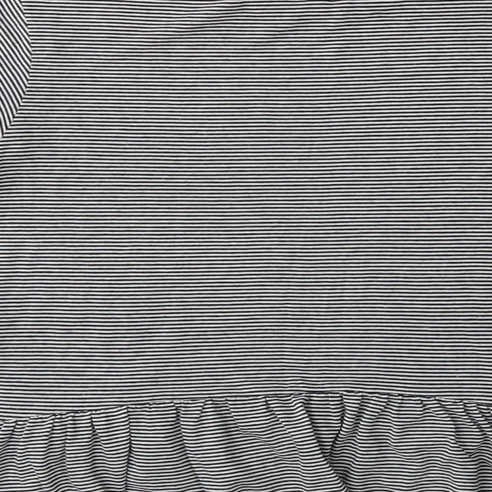 Miss Selfridge Womens Black Striped  Basic T-Shirt Size 10