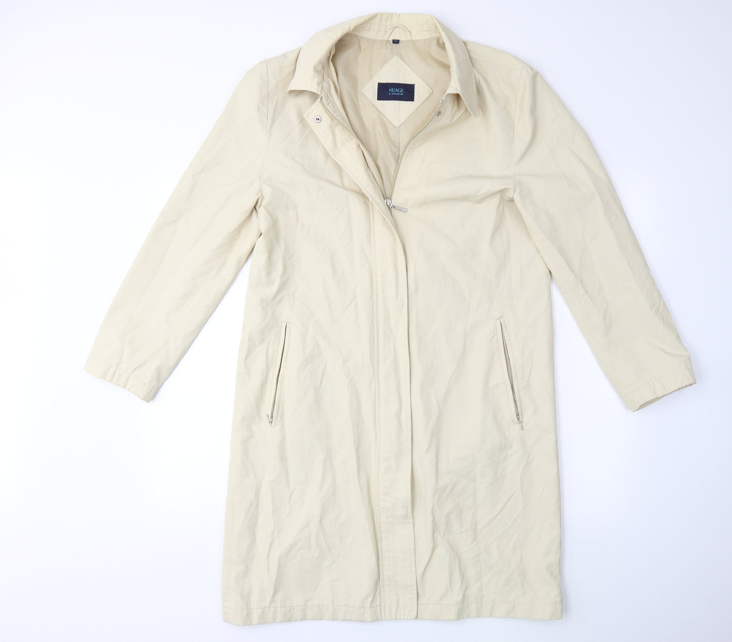 NuAge Womens Beige   Overcoat Coat Size 12