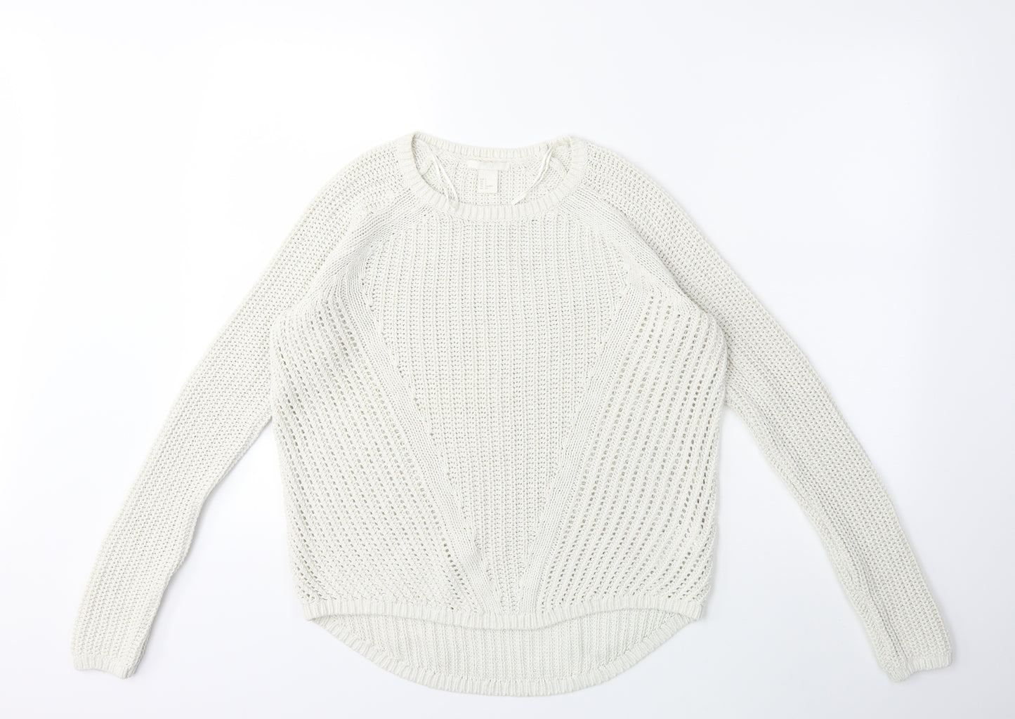 H&M Womens Beige  Knit Pullover Jumper Size S