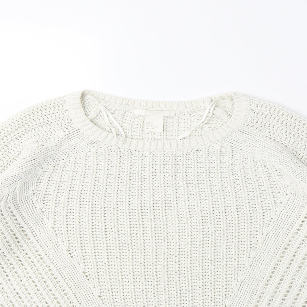 H&M Womens Beige  Knit Pullover Jumper Size S