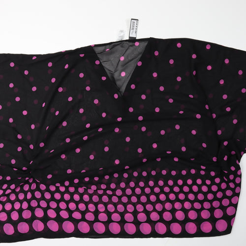 Fantasie` Womens Black Polka Dot  Kimono Blouse Size L  - BEACH