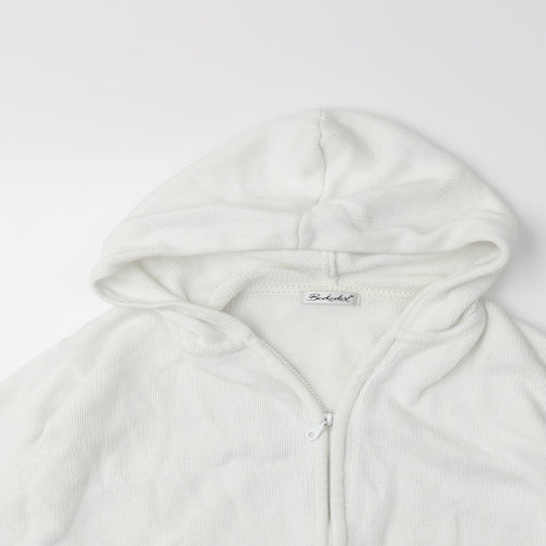 Bershka Womens White  Knit Cardigan Jumper Size 22
